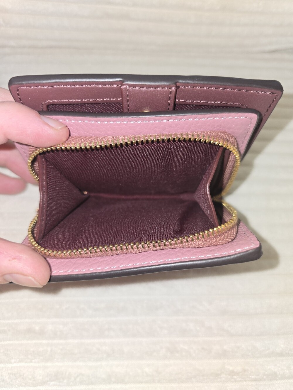 Coach Snap Wallet Leather Gold True Pink - Picture 5 of 7